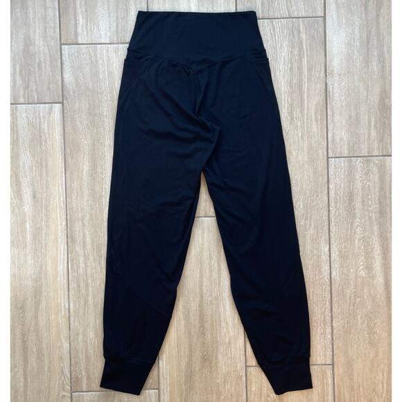 P'tula Black Jogger Leggings 77% Nylon 23% Spandex Size S High Waist Pocket - Picture 2 of 9